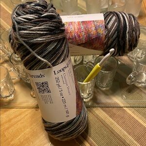 Loops & Threads Soft Classic Yarn in granite multi 2- 5oz skeins same dye lot